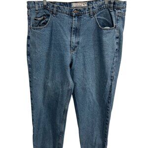 Grand River Mens Premium Quality Relaxed Fit Blue Denim Jeans Size 46x30 Classic